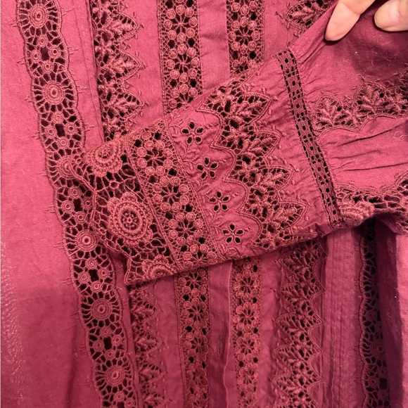 Sezane Rym Shirt Burgundy - Size 14 - Picture 5 of 7